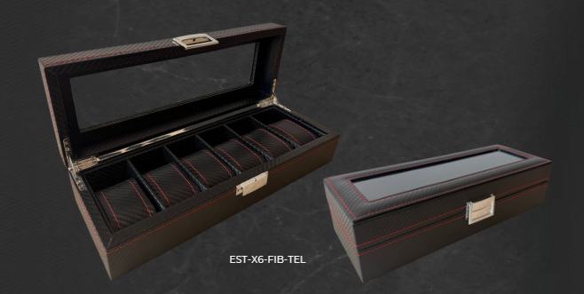 Estuche reloj fibra tela x 6 unidades